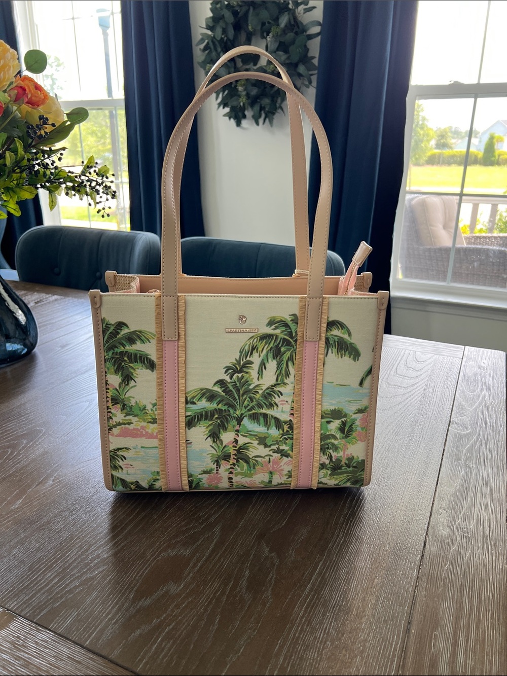 Spartina 449 Palm-Print Canvas handbag